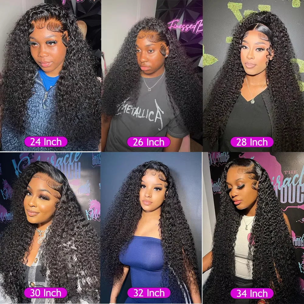 13x6 Human Hair Wigs Natural Color 13x4 HD Transparent Lace Frontal Wigs For Wo Deep Wave Lace Front Human Hair 220 density Wigs