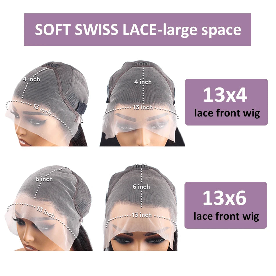 Straight Human Hair Wigs 13X6 Hd Lace Frontal Wig 30 40 Inch 13X4 Brazilian Pre Plucked Front Black Wig For Women 250 Density