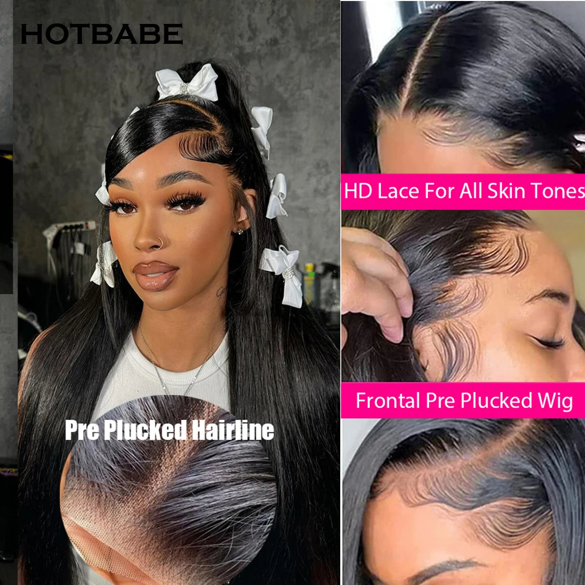 36 Inch Straight Human Hair Wigs Silky Straight 13×6 HD Lace Frontal Wig Brazilian Preplucked For Women 100% Human Hair Quality