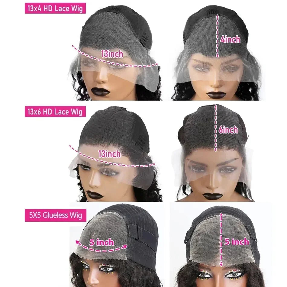 40 42 Inch Loose Wave 13x6 HD Lace Frontal Wig Human Hair Brazilian Loose Deep Waves Curly Wigs Lace Front Wigs For Women