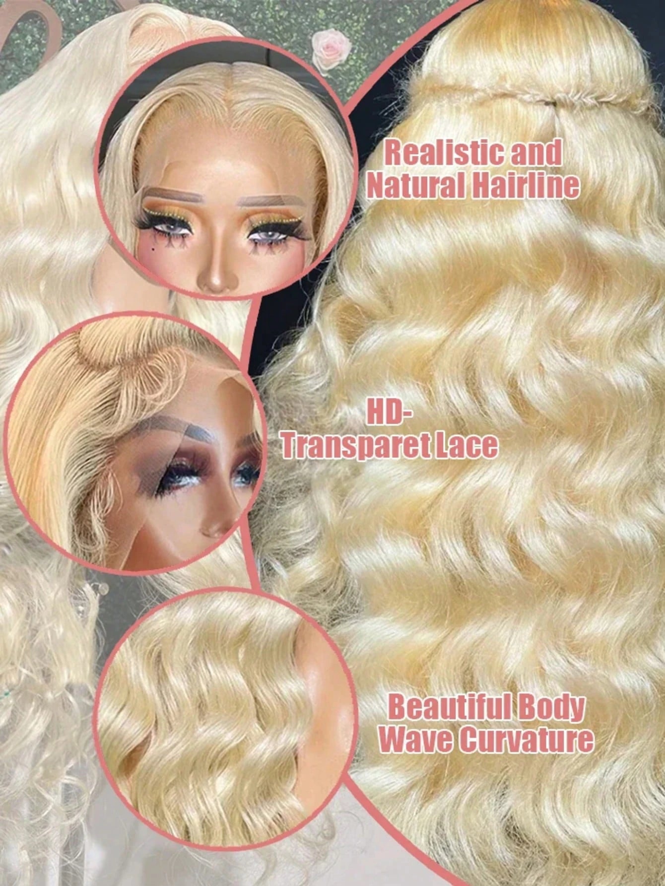 613 Human Hair Wig 13x6 Hd Lace Frontal 40 Inch Blonde Human Hair Wig Pre Plucked BrazilianBody Wave Lace Front Wigs